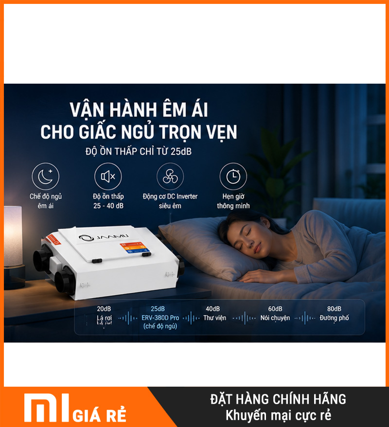 Máy Cấp Khí Tươi 2 Chiều JaamiJ ERV-380D Pro