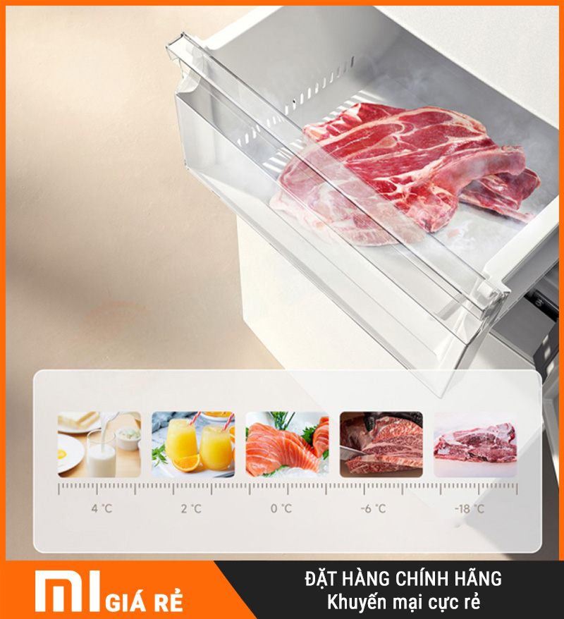 Tủ Lạnh Xiaomi Mijia 256L, 3 Cánh, Hạn Chế Đông Dính